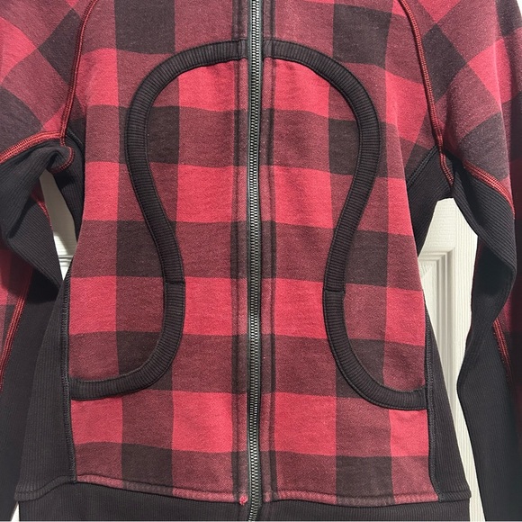 Flaw Lululemon Scuba Jacket Sz 4 Buffalo Check Lumberjacket - Picture 4 of 11